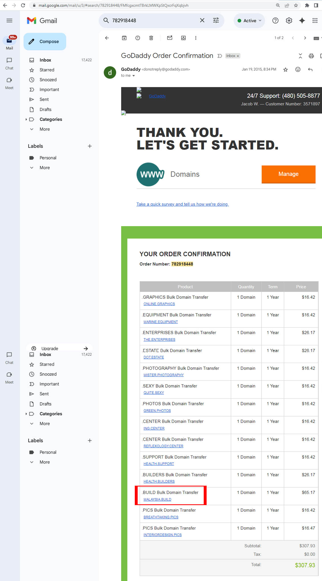 2015 Godaddy malaysia.build Transfer