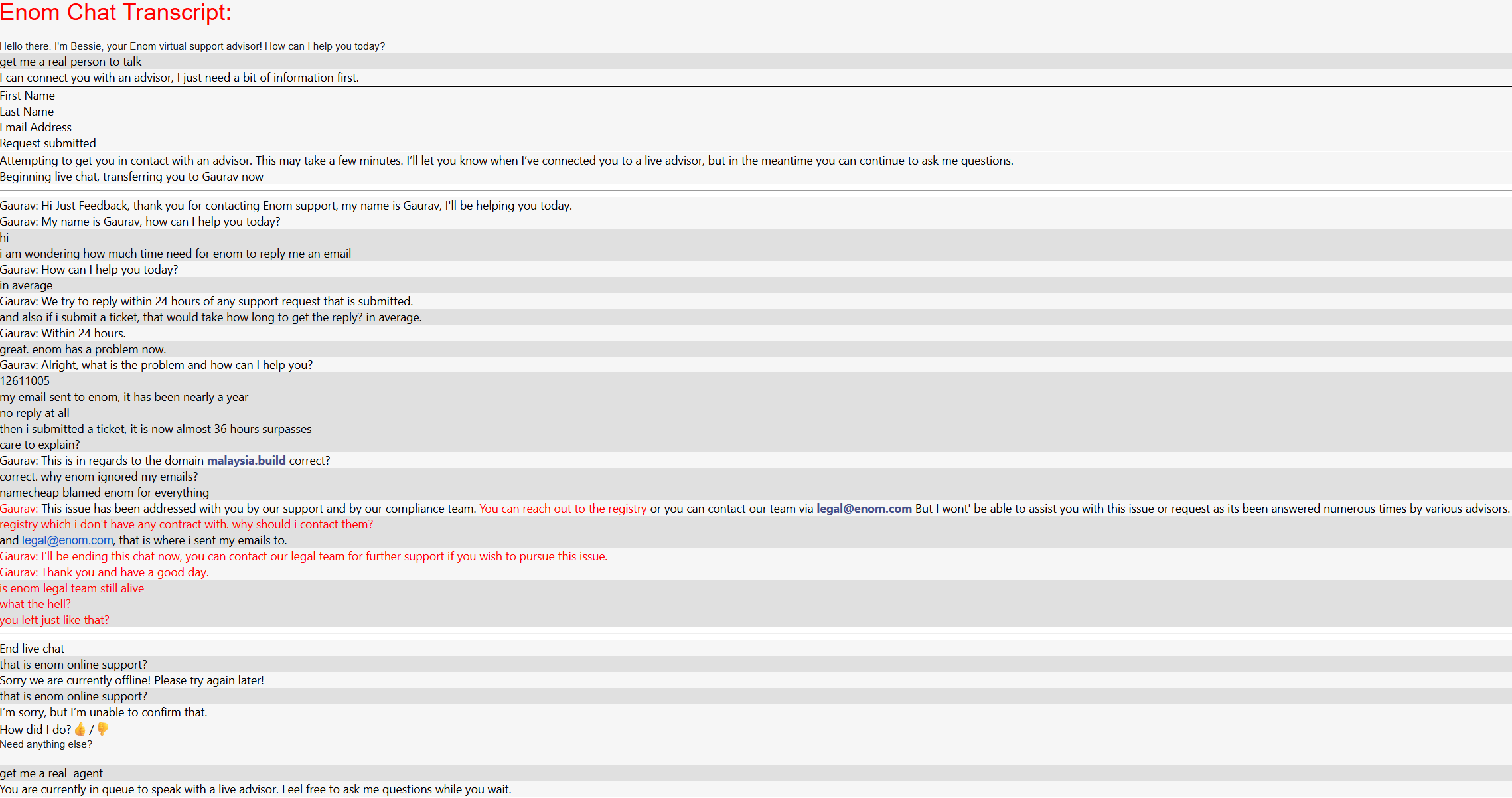 eNom Chat Transcript